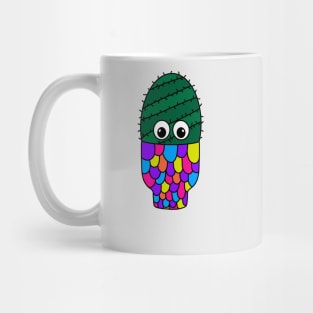 Cute Cactus Design #356: Spiral Cactus In Colorful Pot Mug